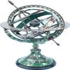 Divine Handicraft Rustic Astrolabe, Zodiac, Engraved, Celestial, 11" Height Brass Armillary Sphere Globe with New Finish. (Green Patina). view 1