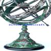 Divine Handicraft Rustic Astrolabe, Zodiac, Engraved, Celestial, 11" Height Brass Armillary Sphere Globe with New Finish. (Green Patina). view 3