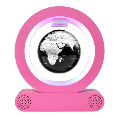 BEBEVOGUE Personalized Magnetic Levitating Floating Globe with LED & Bluetooth Speaker Anti Gravity World Unique Gift for Men Boss Kids Boys Boss Office Accessories Desk Gadget Decor (Black)