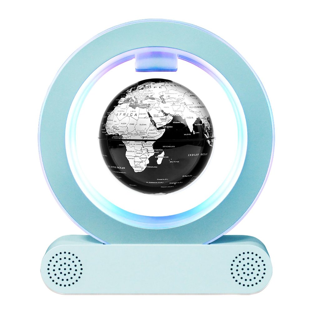 BEBEVOGUE Personalized Magnetic Levitating Globe with Bluetooth Speaker Anti Gravity Floating World Globe Cool Gift for Men Boss Kids Boys Office Home Bedroom Desk Gadget Decor (Black)