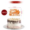 10PCS Happy Thanksgiving Cake Topper Glitter Cupper Topper with Maple Leaf Design - Thanksgiving Cake Toppers Pick for Fall Party Cake Decoration Supplies Orange view 2