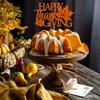 10PCS Happy Thanksgiving Cake Topper Glitter Cupper Topper with Maple Leaf Design - Thanksgiving Cake Toppers Pick for Fall Party Cake Decoration Supplies Orange view 3