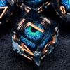 ORIFANTOU Dragon Eye Liquid Core DND Dice with Box, Green Blue Sharp Edge Polyhedral Dice Set Resin Handmade Transparent D and D Dice for use with D&D RPG Tabletop Games view 1