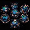 ORIFANTOU Dragon Eye Liquid Core DND Dice with Box, Green Blue Sharp Edge Polyhedral Dice Set Resin Handmade Transparent D and D Dice for use with D&D RPG Tabletop Games view 2