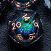 ORIFANTOU Dragon Eye Liquid Core DND Dice with Box, Green Blue Sharp Edge Polyhedral Dice Set Resin Handmade Transparent D and D Dice for use with D&D RPG Tabletop Games view 3