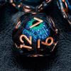 ORIFANTOU Dragon Eye Liquid Core DND Dice with Box, Green Blue Sharp Edge Polyhedral Dice Set Resin Handmade Transparent D and D Dice for use with D&D RPG Tabletop Games view 4