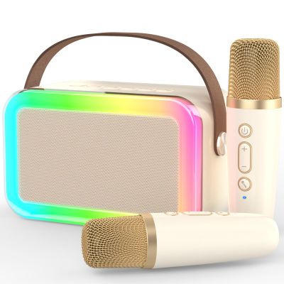 MEGUO Karaoke Machine Microphone,Fun Toys Christmas Birthday Gifts for Adult Women Men Girls Kids Toddler Boys,Portable Bluetooth Speaker with 2 Wireless Microphone for Home Party Birthday