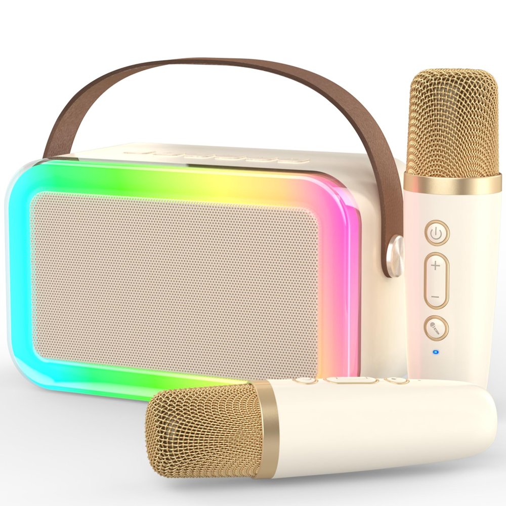 MEGUO Karaoke Machine Microphone,Fun Toys Christmas Birthday Gifts for Adult Women Men Girls Kids Toddler Boys,Portable Bluetooth Speaker with 2 Wireless Microphone for Home Party Birthday