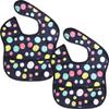 Plie 2 Pack Waterproof Baby Bibs with Food Catcher  Soft Feeding Bibs Set for Toddlers and Infants, BPA-Free, Easy to Clean, Adjustable Velcro Neck (624 Months) - Ugly Dot view 1