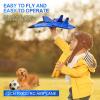 Beffkkip RC Plane 2CH Remote Control Plane SU35 RC Jet 2.4GHz RC Airplane RTF Easy to Fly FX620 Airplane Toys for Beginner, Kids and Adults,with Night Lights USB ChargingBlue view 3