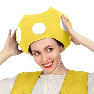 C-ZOFEK Multicolor Mushroom Toad Hat Spotted Cap Game Cosplay Costume for Halloween Christmas