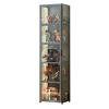 Acrylic Display Case,Minifigure Display Case,Figure Display Case,Display Case,Double Doors, Large-Capacity Storage, Large-Capacity Collection Cabinets, Dust-Proof and Moisture-Proof 42*33*161cm Gray view 1