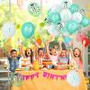 10th Birthday Decorations Girl, Teal White Happy 10th Birthday Latex Print Balloons for Boys, Turquoise White Confetti 10th Bday Party Decorations for Kids Age 10 Years Old Birthday Party Supplies view 4