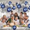 60th Birthday Decorations for Men, 15 Pieces Navy Blue Silver Happy 60th Birthday Latex Balloons Set for Him, 60th Party Decorations for Age 60 Years Old 60th Birthday Party Decor Celebration Supplies view 4