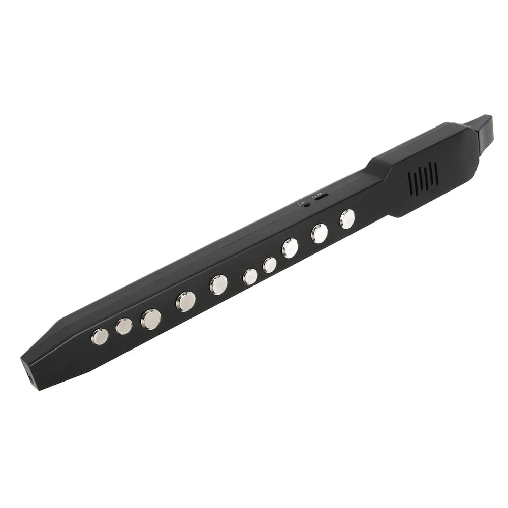 Digital Wind Instrument, MIDI Connectivity 10 Tones Rechargeable Mini Electronic Wind Instrument with 12 Accompaniments - Support External Speakers, Headphones (Black)