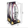 Better Display Cases Acrylic Rugby Ball Display Case Vertical with Mirror Case, Yellow Risers, Wall Mount and Clear Base 8" x 8" x 12" (A060/B42) view 2