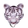Aiffort Tiger Half Face Mask - Halloween Animal Cosplay Mask for Masquerade Party Costume and Props (White Tiger) view 1