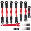HopsupRC Adjustable Turnbuckles Upgrades Part for 1/10 Slash/Rustler/Stampede/Bandit VXL 4WD, Adjustable Turnbuckles Camber Links Toe Link,7PCS Red view 1