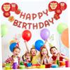 ifundom 1set Chinese Style Birthday Banner with Paper Fans of Happy and Peaceful Themed Decorations for Birthday Parties and Celebrations view 2