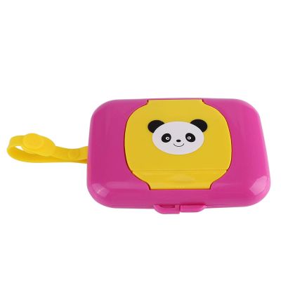 Baby Wipes Dispenser,Outdoor Travel Portable Baby Stroller Wet Wipes Box On- The- Wet Tissue Case Baby Wipe Holder Refillable Wipes Container (rose red box)