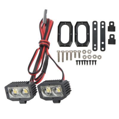 Tgoon RC Car LED Headlight with White Lighting Plastic Housing Removable Brackets for 1/10 Scale RC Cars 5-7.4V Compatible 2.54JR Connector Night Running Accessories