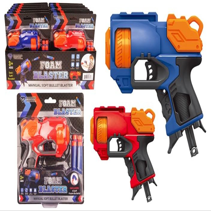 DV TM- 3696 Foam Dart Blaster (5PC) - Set of Two 1 Blue and 1 red