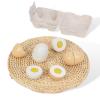 Wooden Eggs, 4PCS Easter Egg Cutting Toys Wooden Play Food Pretend Play Food Sets for Kids Early Development, Christmas Birthday Gifts view 3
