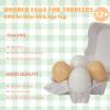 Wooden Eggs, 4PCS Easter Egg Cutting Toys Wooden Play Food Pretend Play Food Sets for Kids Early Development, Christmas Birthday Gifts view 4