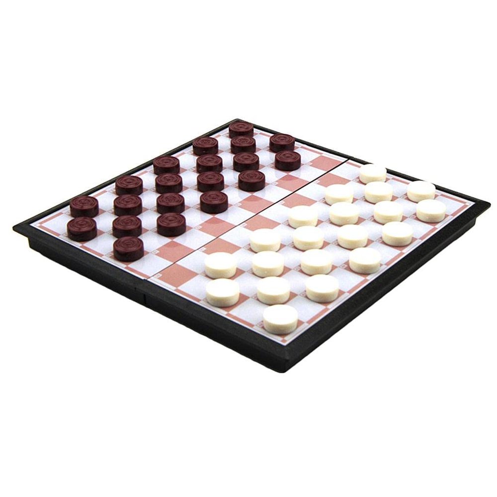 Xiaojikuaipao Popular 50 PCS Magnetic Checkers Draughts Folding Chessboard Travel Game Set Family Fun Party Bag Fillers