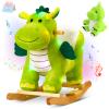 Glow Guards Light Up Musical Dinosaur Baby Rocking Horse Set of 2 with Safety Belt Dinosaur Rocker Baby Rocking Chair for Toddlers 1-3 view 1