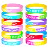 CHRORINE Happy Birthday Rubber Bracelets 12 Styles Silicone Wristbands for Classroom Birthday Party Favors 72 Pieces view 1
