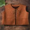 Lorilida Kids Medieval Retro Gothic Waistcoat Renaissance Pirate Cosplay Vest Costume 4-16 Years Dark Brown 16 Years view 3