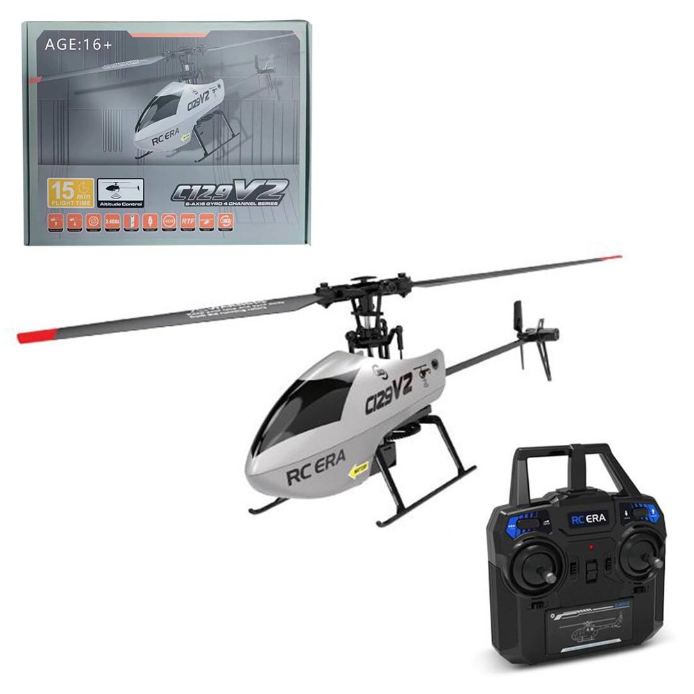 Aetheria C129V2 Remote Control Helicopter, 2.4G 4CH Single-Rotor RC Stunt Helicopter Model