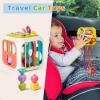 7 in1 Sensory Development Multifunctional Sensory Teething Toys for 2 Year Old Boy Girl,Shape Sorter Pull String Travel Car Toys for 18 Month view 4