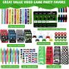 146 Pcs Video Game Party Favors, Gamer Party Favor -Ink Pen Notebook VIP Passes with Lanyards Slap Bracelets Keychains Bags Tattoo Stickers for Kids Gaming Party Favors Game On Birthday Partys Favor view 2