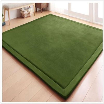 Dmkjdzsw Crawling Mat for Baby Non-SlipNursery RugCoral Velvet Area Rugs2cm Thick Kids Carpet-Olive Green-60 * 120cm