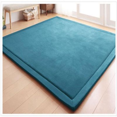 Dmkjdzsw Crawling Mat for Baby Non-SlipNursery RugCoral Velvet Area Rugs2cm Thick Kids Carpet-Lake Blue-100 * 150cm