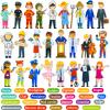 PENGFULL Felt Career Image Dress-Up Learning Pieces,50 Felt Flannel Board Pieces,Career Community Helpers Learning for Toddlers,for Kindergarten,Preschool,Toddlers view 1
