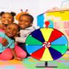 QWORK 12" Spinning Prize Wheel, 10 Slot Tabletop Color Spinning Wheel, Fun and Fair Game for Carnivals, Trade Shows, and Parties view 4