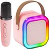 Kinglucky Mini Karaoke Machine for Kids, 2025 TOP Birthday Gifts Ideas for 3-12 Year Old Girls, Christmas Party Gifts Kids' Personal Video Players Accessories with Wireless Microphone - Pink view 1