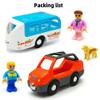 Magnetic Trains Cars Playset Wooden Train Track Accessories Station Wagon Train Set for Toddlers 3-5 Wooden Train Sets for Boys Ages 3-4-7 (Wagon Set) view 3