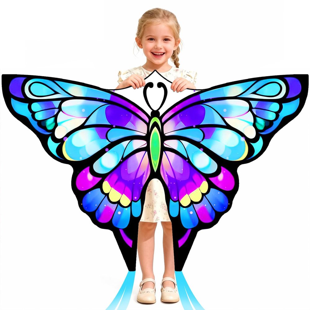 Simxkai Butterfly Kite for Kids & Adults, Easy to Fly for Beginners Beach Purple
