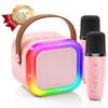 Kinglucky Mini Karaoke Machine for Kids, Top Birthday Gift Pick for Girls Ages 3, 4, 5, 6, 7, 8, 9, 10, 11, 12 Years Old, Kids' Personal Video Players Accessories with 2 Mics Valentines Day Gifts Pink view 1