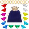 ZCYSRLQIN 25 Pcs Gold Round Rings Set Acrylic Diamond Gemstone Jewelry Alloy Halloween Party Hunting Cake Ornament Gift Bag Blue Hedgehog Power 0.9 x 1.3 inches view 1