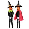 14Inch Halloween Pumpkin Elf Plush Stuffed Doll,Handmade Pumpkin Elf Toy with Black Hat,White Gloves,Dresses,and Cape for Halloween and Autumn Harvest Holiday Tabletop Home Decorations(Red+Green) view 1