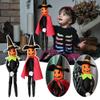 14Inch Halloween Pumpkin Elf Plush Stuffed Doll,Handmade Pumpkin Elf Toy with Black Hat,White Gloves,Dresses,and Cape for Halloween and Autumn Harvest Holiday Tabletop Home Decorations(Red+Green) view 2
