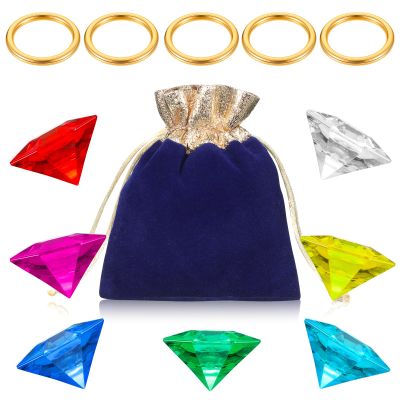 ZCYSRLQIN 12 Pcs Gold RoundRings Set Acrylic Diamond Gemstone Jewelry Alloy Halloween Party Hunting Cake Ornament Gift Bag Blue Hedgehog Power 0.9 x 1.3 inches