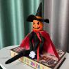 14Inch Halloween Xmas Pumpkin Elf Plush Stuffed Doll,Handmade Pumpkin Elf Toy with Black Hat,White Gloves,Dresses,and Cape for Halloween and Autumn Harvest Holiday Tabletop Home Decorations (Red) view 3