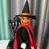 14Inch Halloween Xmas Pumpkin Elf Plush Stuffed Doll,Handmade Pumpkin Elf Toy with Black Hat,White Gloves,Dresses,and Cape for Halloween and Autumn Harvest Holiday Tabletop Home Decorations (Red) view 4