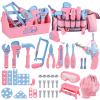 Kids Tool Set, 48PCS Toddler Tool Set with Electronic Toy Drill & Kids Tape Measure,Pretend Play Construction Toys Costume with Kids Tool Belt & Gloves,Toy Tools Box for Girl Boy Ages 3-8 view 1